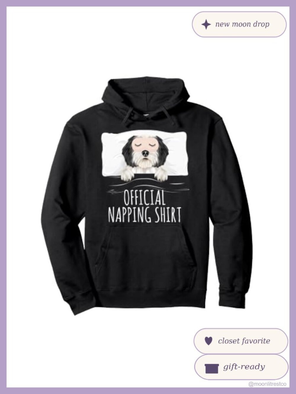 Polish Lowland Sheepdog Sleep Mask Official Napping Pullover Hoodie